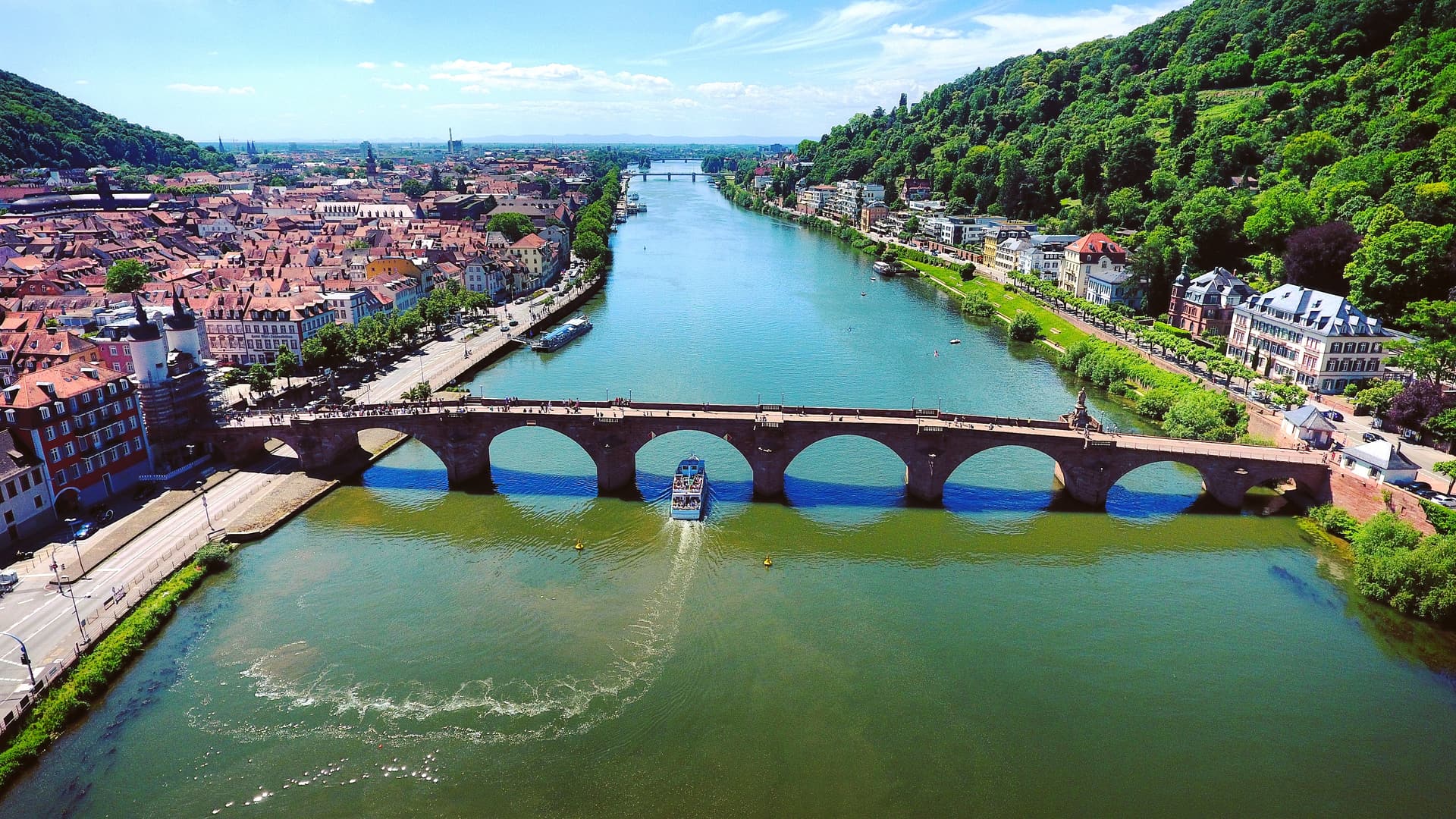 Blick auf den Neckar · Old Bridge Heidelberg, Heidelberg, Germany